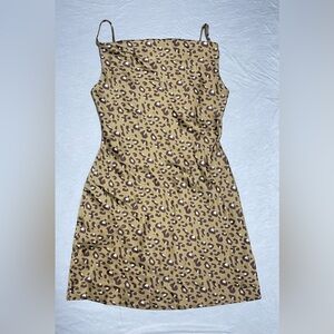 URBAN OUTFITTERS Women's Leopard Print Spaghetti Strap Mini Dress